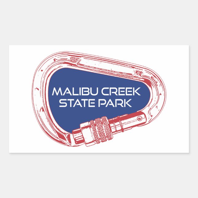 Malibu Creek State Park Rock Climbing Carabiner Rectangular Sticker (Front)