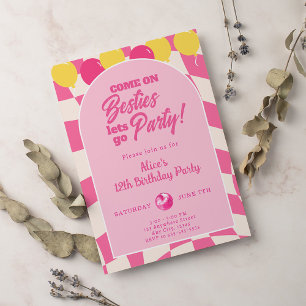 Malibu Doll Besties Beach Birthday Pink Invitation