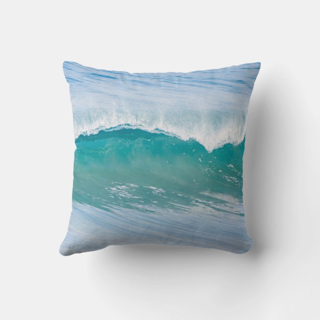 Malibu Gem Ocean Wave Cotton Pillow (Back)
