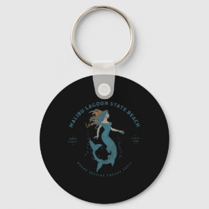 Malibu Lagoon State Beach California Retro Vintage Key Ring