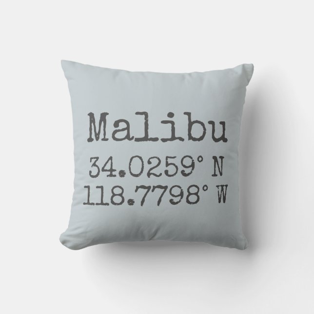 Malibu Latitude and Longitude Cushion (Front)