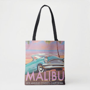 Malibu, Los Angeles, California travel poster Tote Bag