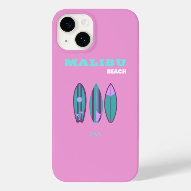 Malibu, Malibu Beach, California, Preppy, Pink Case-Mate iPhone Case (Back)