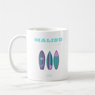 Malibu, Malibu Beach, California, Preppy, Pink Coffee Mug