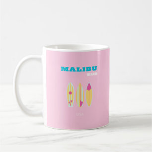 Malibu, Malibu Beach, Preppy, Preppy Girl, Pink Coffee Mug
