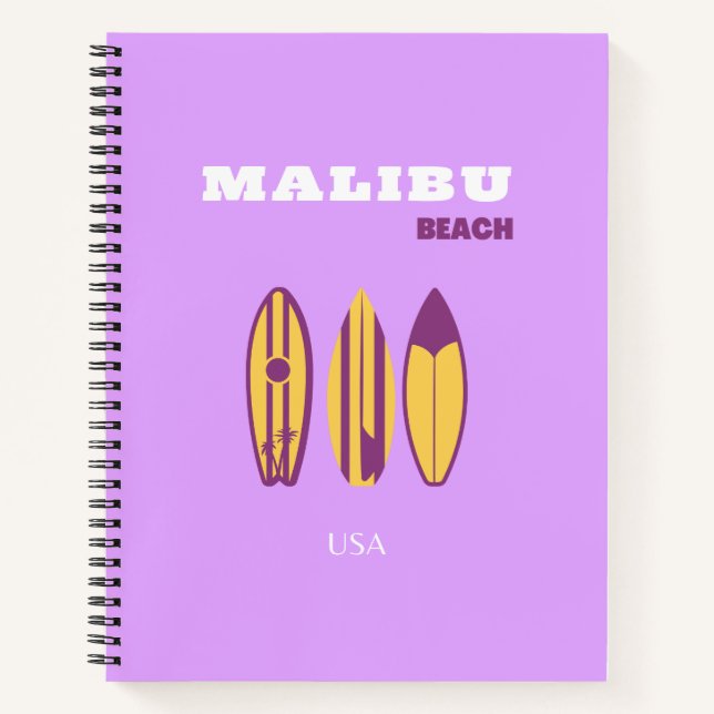 Malibu, Malibu Beach, Preppy, Preppy Girl, Purple Notebook (Front)