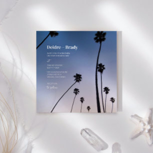 Malibu Palm Trees • Wedding Invitation • Boho Blue
