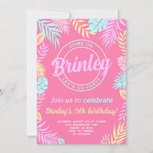 Malibu Pink Doll Birthday Party Invitation