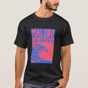 Malibu Pink Wave California Beach Aesthetic Surfer T-Shirt