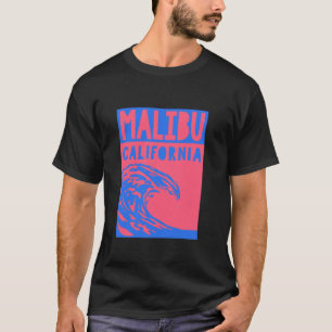 Malibu Pink Wave California Beach Aesthetic Surfer T-Shirt