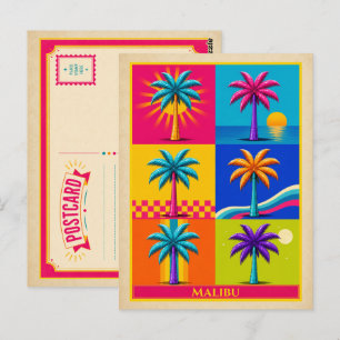 Malibu Postcard California Palm Tree Vintage