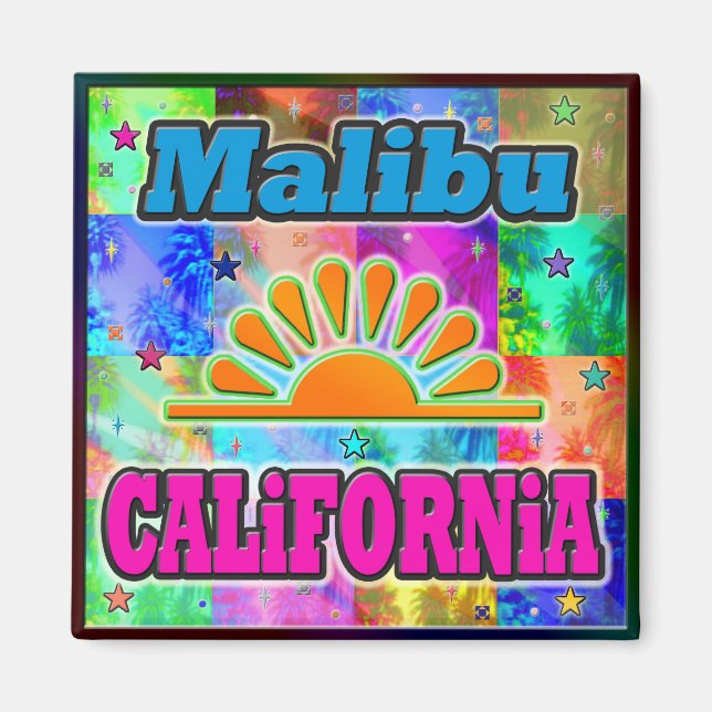 Malibu Sun & Palms Magnet (Front)