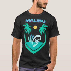 Malibu Surfing California USA Souvenir Palms Beach T-Shirt