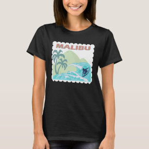 Malibu Surfing Palms Beach Vacation USA California T-Shirt