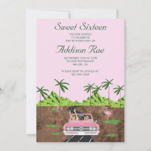 Malibu Sweet Sixteen Birthday Party Invitation