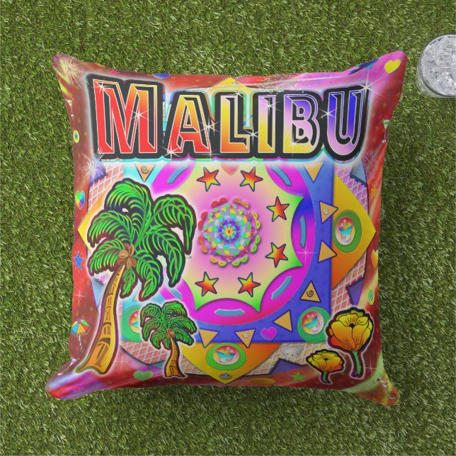 Malibu Tropical Friends Pillow (Grass)