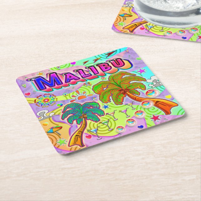 Malibu Vacation Target Coaster (Angled)