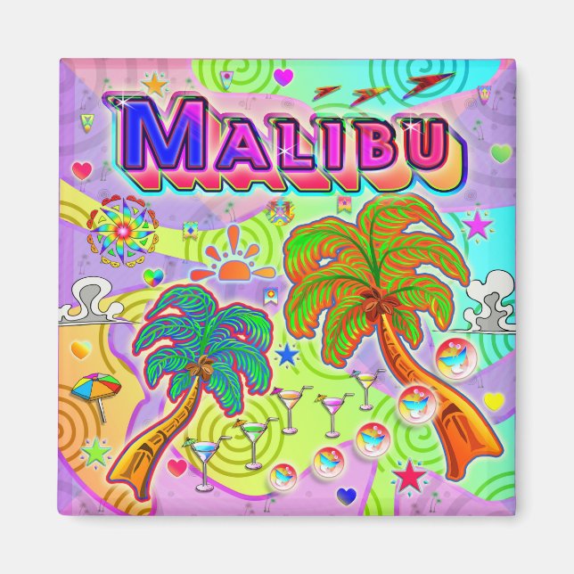 Malibu Vacation Target Magnet (Front)