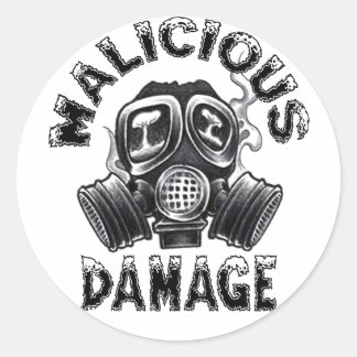MALICIOUS DAMAGE GASMASK STICKER