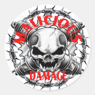 MALICIOUS DAMAGE SKULL STICKER