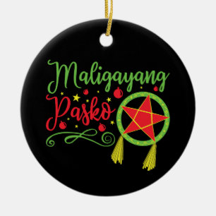 Maligayang Pasko Christmas Filipino Philippines Ceramic Ornament