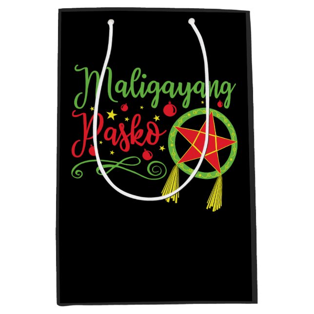 Maligayang Pasko Christmas Filipino Philippines Medium Gift Bag (Front)