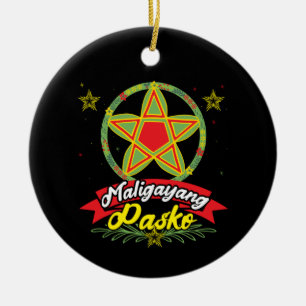Maligayang Pasko Filipino Christmas Philippines Ceramic Ornament