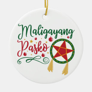 Maligayang Pasko Filipino Christmas Philippines Ceramic Ornament