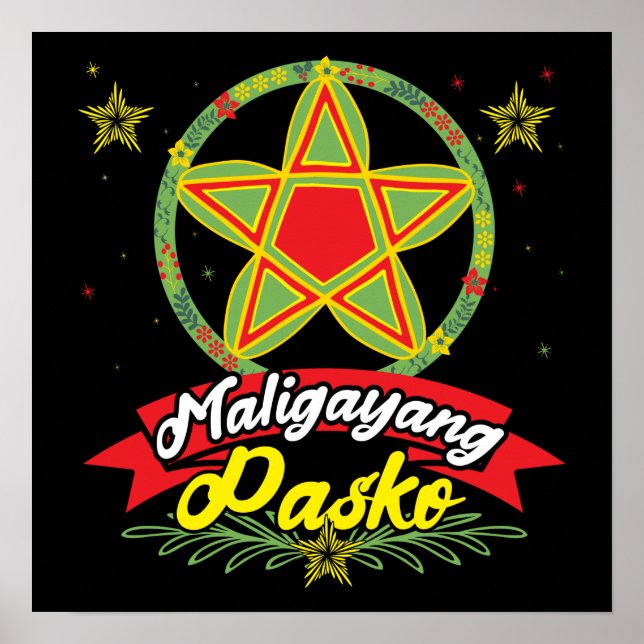 Maligayang Pasko Filipino Christmas Philippines Poster (Front)