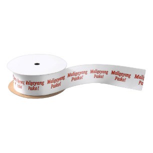 Maligayang Pasko! Merry Christmas in Tagalog rf Satin Ribbon