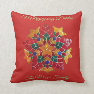 Maligayang Pasko with "Parol" theme Cushion