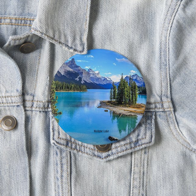 Maligne Lake, Alberta, Canada 10 Cm Round Badge (In Situ)