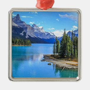 Maligne Lake, Alberta, Canada Metal Ornament