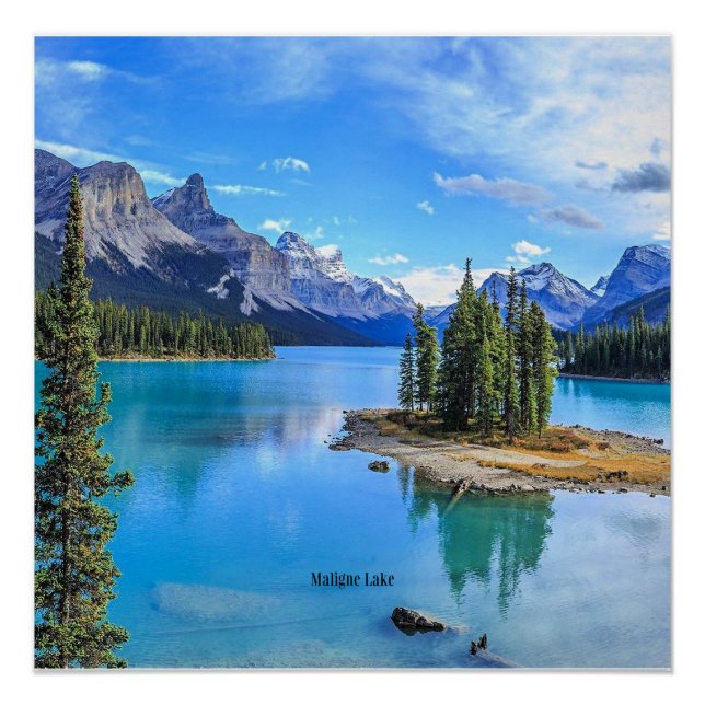 Maligne Lake, Alberta, Canada Poster (Front)