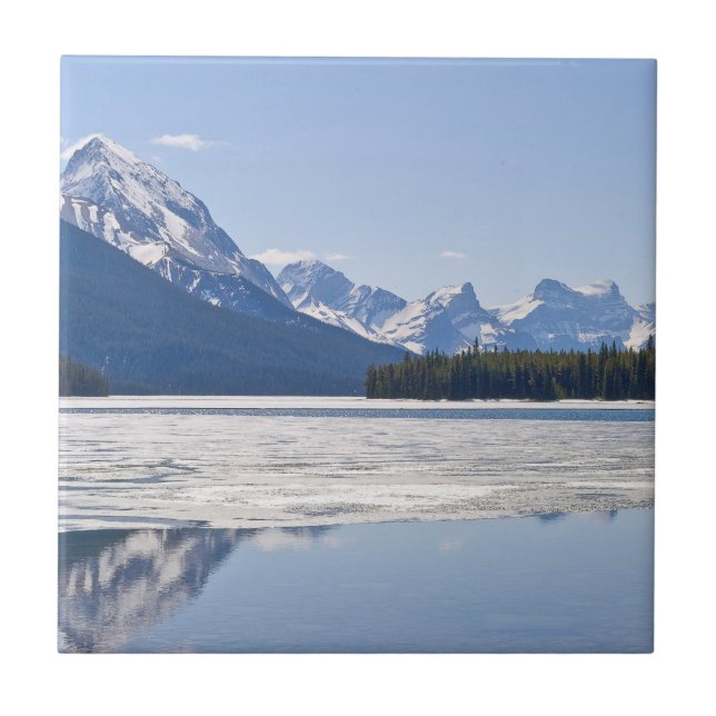 Maligne Lake - Jasper National Park, Canada Ceramic Tile (Front)