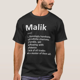 Malik Definition Personalised Name Funny Birthday T-Shirt