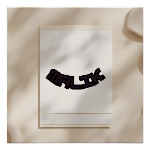 Malik Modern Name Print – Bold Minimalist Typograp