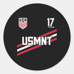 Malik Tillman 17 Navy Usmnt Officially Licensed Classic Round Sticker