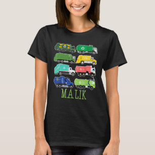 Malik Trash Truck For Kids Collector Ecologist Gar T-Shirt