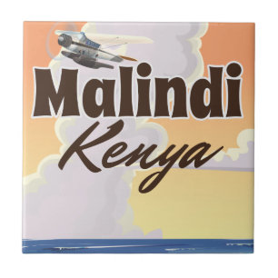 Malindi kenya Vintage vacation Poster Tile