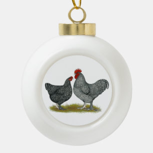Maline Chickens Ceramic Ball Christmas Ornament
