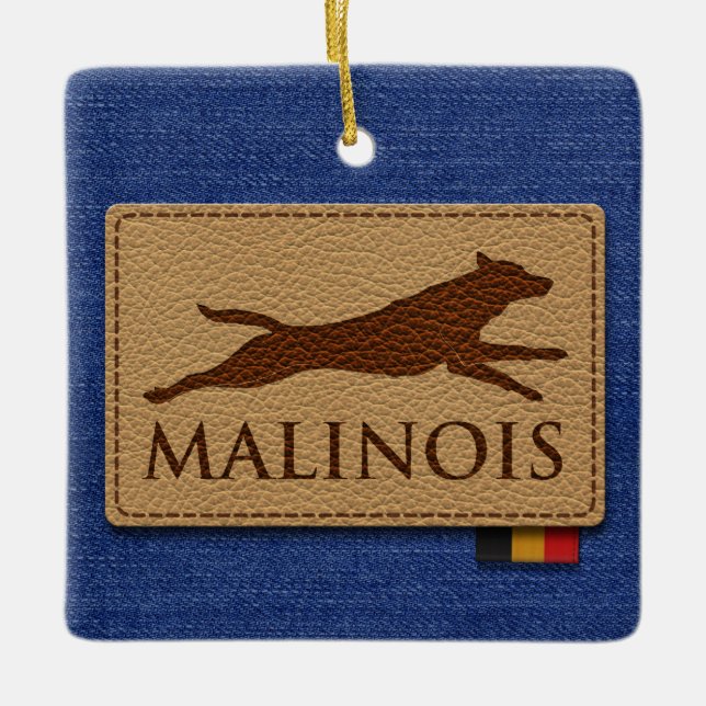 Malinois - Belgian shepherd -Mechelaar -Maligator Ceramic Tree Decoration (Front)