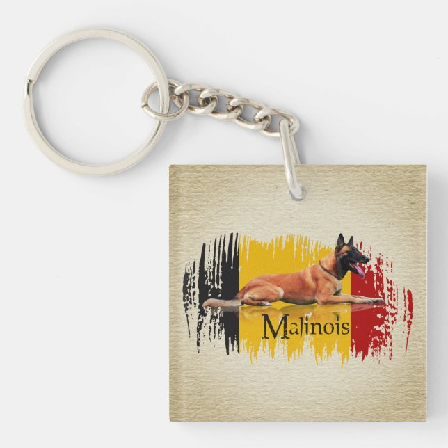 Malinois - Belgian shepherd -Mechelaar -Maligator Key Ring (Front)