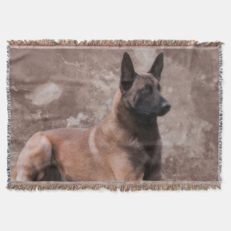 Malinois  Belgian shepherd - Mechelaar Throw Blanket