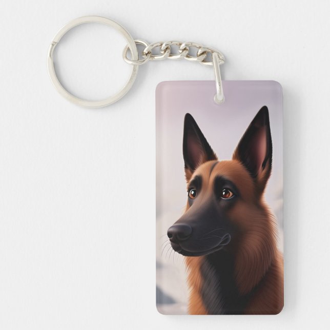 Malinois Dog Key Ring (Front)