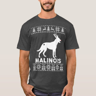 Malinois Dog Lover Christmas Reindeer Ugly Christm T-Shirt