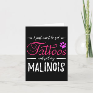 Malinois Dog Lover Tattoo Funny Dog Mum Gift Idea Card