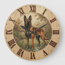 Malinois Dog Wall Clock – Wooden Home Decor