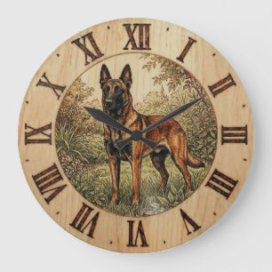Malinois Dog Wall Clock – Wooden Home Decor