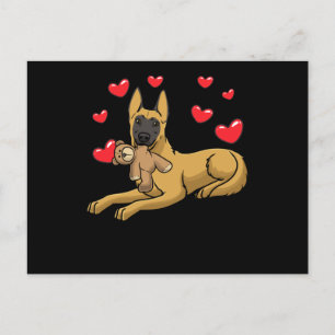 Malinois Dog With Stuffed Animal Belgian Shepherd Postcard